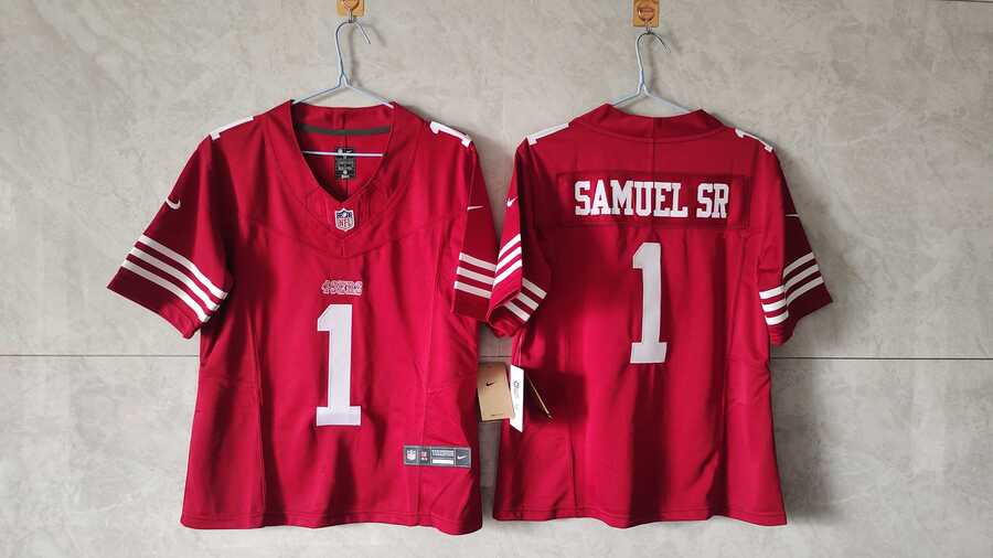 Womens San Francisco 49ers #1 Deebo Samuel Sr. Red F.U.S.E Vapor Untouchable Stitched Jersey